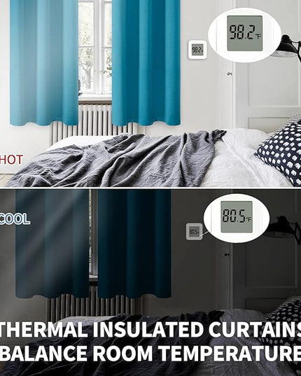BGment Blackout Curtains - Grommet Thermal Insulated Room Darkening Bedroom and Living Room Curtains, Set of 2 Panels (42 x 84 Inch, Peacock Blue)