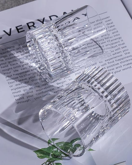 KAMMAK Crystal Whiskey Glasses Set of 2, Luxury 2.03oz Old Fashioned Glasses Stemless, Handcrafted Liquor Glasses, Hand Blown Scotch Cup for Women, Men Barware Gift for Cocktail, Bourbon