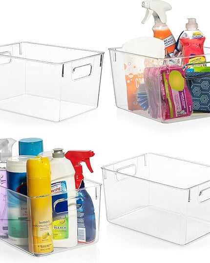 ClearSpace Clear Plastic Storage Bins – Pantry Organizers & Storage Containers, Cabinet Organizer - Home Organization Must Haves for Kitchen, Laundry Room, Office, Closet, Garage & Freezer