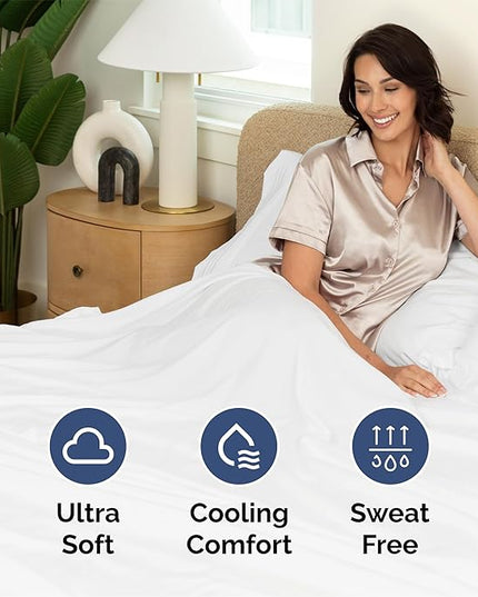 CGK Unlimited 4 Piece Sheet Set - Comfy Breathable & Cooling Sheets - Hotel Luxury Bed Sheets for Women, Men, Kids & Teens - Deep Pockets, Easy-Fit, Soft & Wrinkle Free Sheets - Queen, 01 - White
