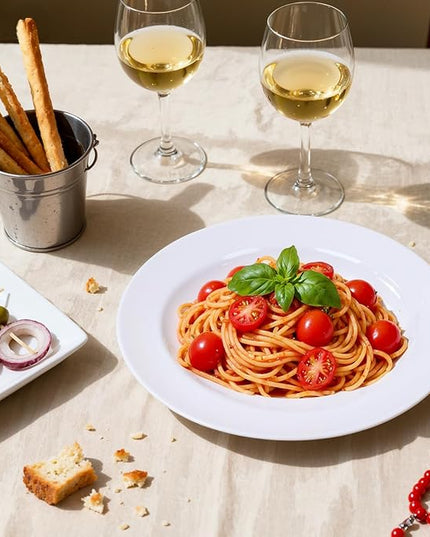 bUCLA 100PCS White Plastic Plates-10.25inch Disposable Dinner Plates-Premium Party&Wedding Plates