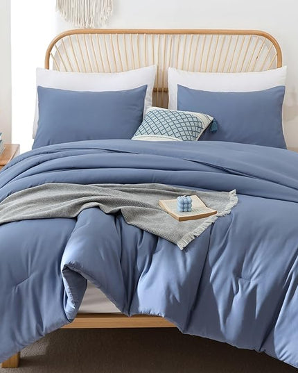 ROSGONIA Twin/Twin XL Comforter for College Girls Boys Slate Blue, 1 Comforter & 1 Pillowcase All Season Kids Comforter Sets Lightweight Dorm Bedding