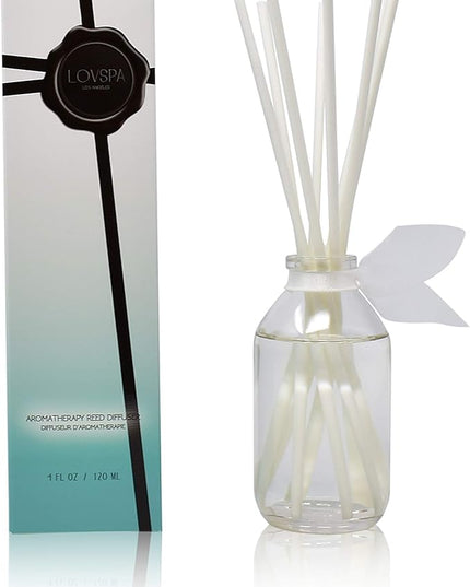LOVSPA Reed Diffuser Set, Summer Linen Scented Oil Diffuser with Sticks, Home Fragrance Accessories for Bathroom Shelf Decor, Aroma Diffusers for Home or Office Desk, USA Made