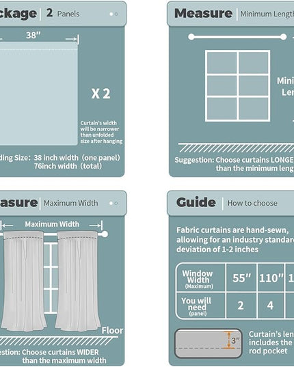 BGment Blackout Curtains for Living Room 84 Inch Length 2 Panels Set, Narrow Thermal Insulated Full Room Darkening Soundproof Privacy Window Curtains Drapes with Rod Pocket, 2 Panels, 38 Wide, Beige