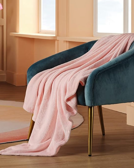 Bedsure Fleece Blanket Twin Blanket Pink - 300GSM Soft Lightweight Plush Cozy Twin XL Blankets for Bed, Sofa, Couch, Travel, Camping, 66 inch X 90 inch