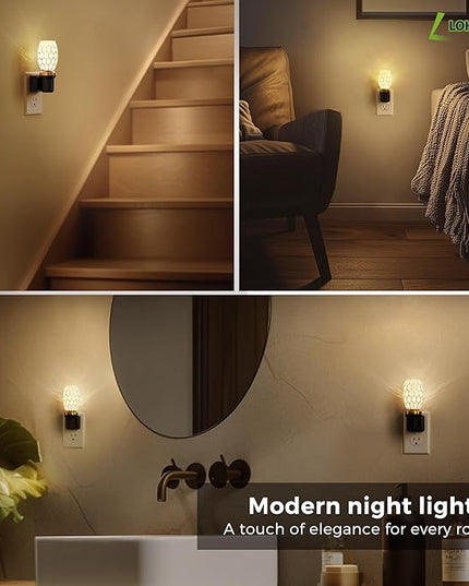L LOHAS LED Night Light, LED Night Lights Plug into Wall, Dimmable Night Light with Auto Light Sensor, 3000K Warm White 0-100LM, Adjustable Brightness Nightlight, Bathroom Hallway Bedroom