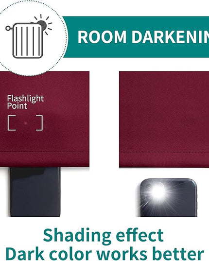 BGment Blackout Curtains for Bedroom - Grommet Thermal Insulated Room Darkening Curtains for Living Room, Set of 2 Panels, Each 46 x 72 Inch, Burgundy Red