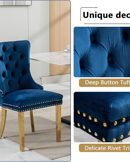 9 Piece Glass Dining Table Set,70" Dinner Room Glass Table Set for 8,Modern Kitchen Dinner Table Set with Stainless Steel Base and 8 Upholstered Velvet Dining Chairs for Living Dining Room