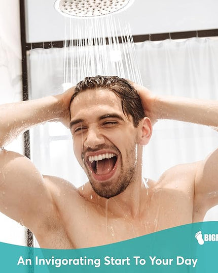 BigFoot Shower Curtain Liner – 72 x 72 PEVA Premium Shower Curtain with Rustproof Metal Grommet and 3 Magnetic Weights – Odor Free and Compatible with Standard Showers, White