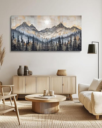 PHAOHUAXM Large Canvas Wall Decor For Bedroom Large Wall Art For Living Room Dining Room Modern Office Abstract Ink-Wash Landscape Mountain Wall Pictures Artworks Home Decor Ready To Hang 30"X60"