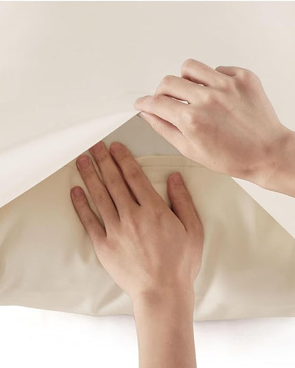 Bedsure California King Sheet Sets, Cooling Sheets, Rayon Derived from Bamboo, Breathable & Soft, Deep Pocket Up to 16 Inches, Hotel Luxury Silky Bedding for Hot Sleepers, Light Beige