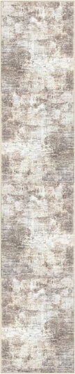 IOHOUZE Abstract Runner Rug 2x10 Ft Washable Runners for Hallways, Non Slip Kitchen Runner Printed Faux Wool Entryway Runner Indoor, Modern Abstract Floor Carpet for Hall Kitchen, Beige Brown