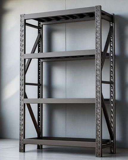 torage Shelves,Garage Shelving Heavy Duty Metal Adjustable Garage Shelves, Shelving Units Industrial Shelving for Warehouse(Black, W31.5*D19.7*H63)