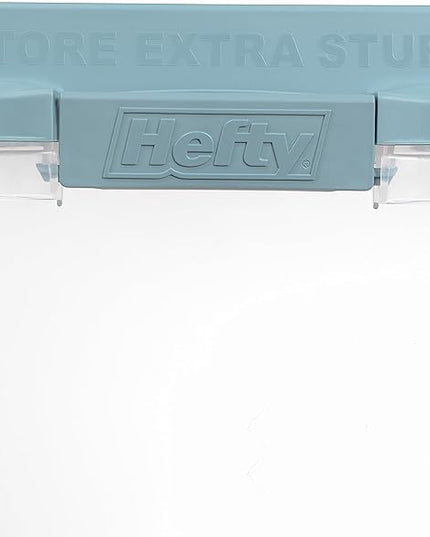 Hefty HI-RISE 32 Qt Stackable Storage Bins with Lids – 6 Pack Clear Plastic Under Bed Storage Containers, Shoe Organizer Boxes with XL Lid-Locking Latches, Comfort-Grip Handles, Durable Double Rim