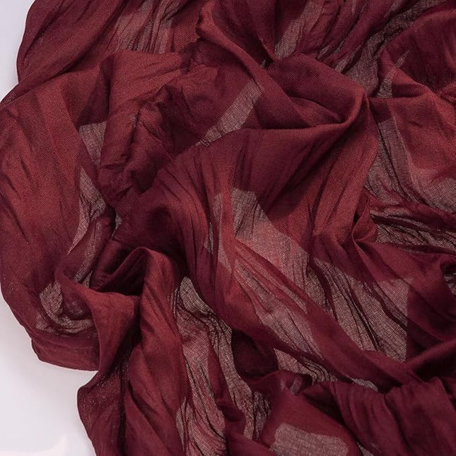 Socomi 10pcs Burgundy Red Christmas Cheesecloth Table Runner Boho Rustic Gauze 120 inch 10FT Cheese Cloth Runner for Wedding Party Baby Shower Birthday Home Decor Holiday Decorations