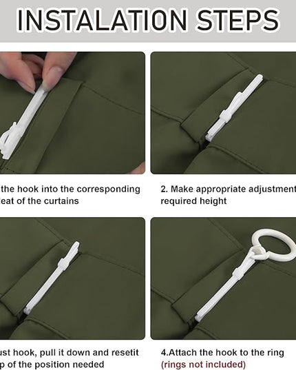 DONREN Olive Green Pinch Pleated Blackout Curtains with Hooks - 120 inch Length Room Darkening Thermal Insulated Window Curtain Panels Ceiling to Floor for Living Room 2 Panel 40" Wx120 L