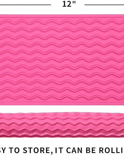 Silicone Dish Drying Mat for Multiple Usage,Easy clean,Eco-friendly,Heat-resistant Silicone Mat for Kitchen Counter or Sink,Refrigerator or Drawer Liner Rose S 12 inches x 6 inches
