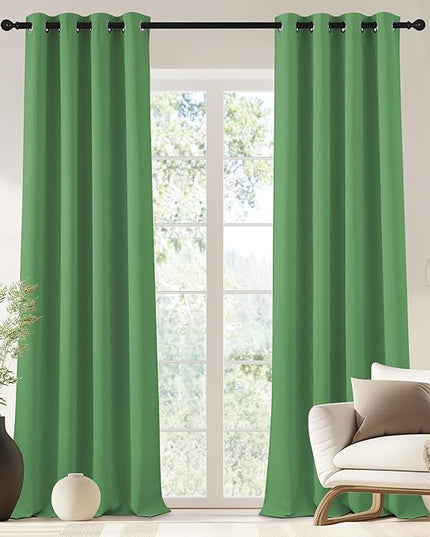 NICETOWN Blackout Drapery Curtain Panel 90 inches Long - Window Treatment Thermal Insulated Grommet Blackout Curtain/Drape for Bedroom Living Room (Froest Green, 1 Panel, 46 by 90 inches)