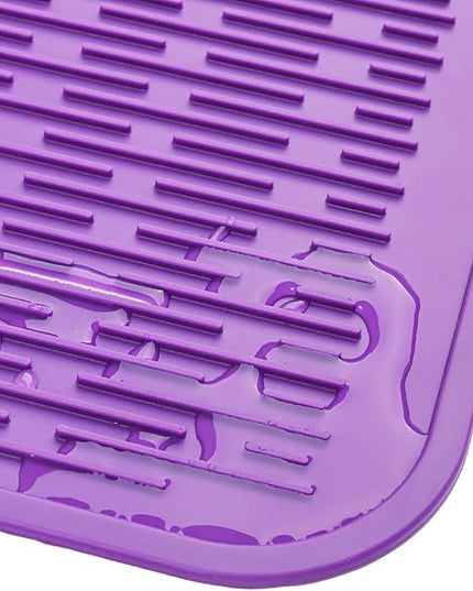 Silicone Dish Drying Mat for Multiple Usage,Easy clean,Eco-friendly,Heat-resistant Silicone Mat for Kitchen Counter or Sink,Refrigerator or Drawer Liner Purple 2XL 24 inches x 18 inches