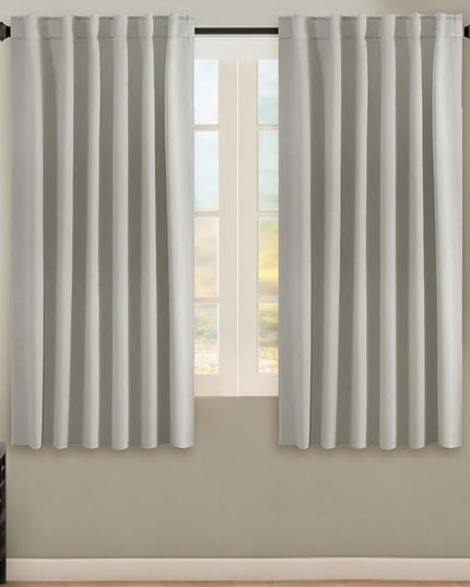 H.VERSAILTEX Blackout Curtains Thermal Insulated Window Treatment Panels Room Darkening Blackout Drapes for Living Room Back Tab/Rod Pocket Bedroom Draperies, 52 x 63 Inch, Ivory/Cream, 2 Panels