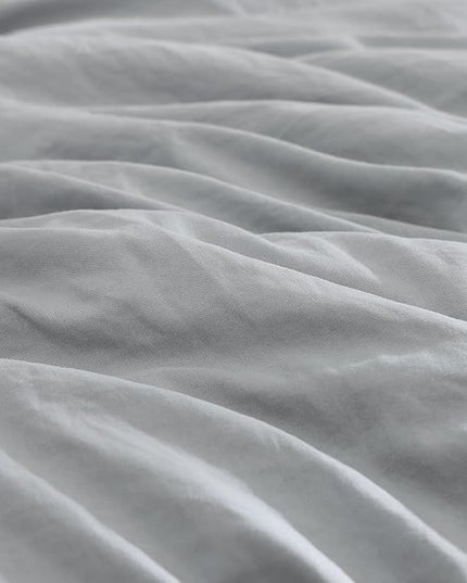 WRENSONGE Twin Comforter Set- 5 Pieces Light Grey Bed in a Bag, All Season Twin XL Bedding Sets with 1 Fitted Sheet, 1 Flat Sheet, 1 Pillow Sham and 1 Pillowcase