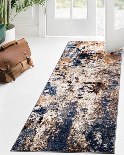 Keen Home Design Area Runner Rugs - 2x12 Non-Shedding, Abstract Runner for Kitchen, Living Room, Bedroom, Dining Room, Entryway - Size: 2'8" x 11'11", Multi