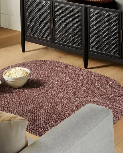 Seasons SE75 Summer Red 5' x 8' Oval - Braided Area Rug, Home Decor, Floor Mat or Bedroom Rug - Easy Care, Ideal for High Traffic Areas in Hallway and Living Room - Made in USA