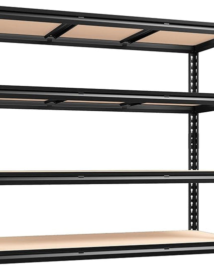 REIBII 48" W Garage Shelving Heavy Duty, 2000LBS Storage Shelves, 4 Tier Adjustable Metal Shelves for Garage Shelving Sturdy Industrial Shelf, Easy Assemble, 48" W x 60" H x 18" D