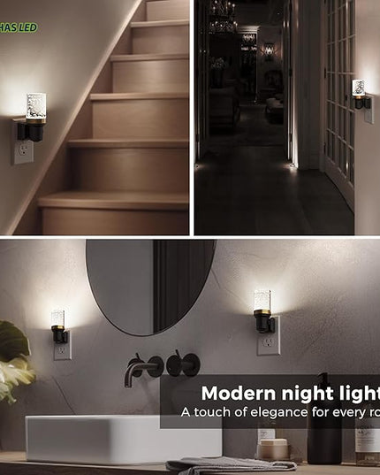 L LOHAS LED Night Light, 2 Pack Dimmable Night Lights Plug into Wall, Automatic Night Lights Plug in with Auto Light Sensor, Adjustable Brightness 5000K LED Night Light, for Bedroom Hallway Home