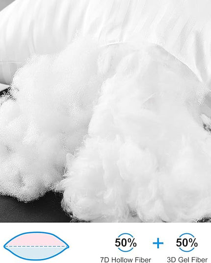 EIUE Hotel Collection Bed Pillows for Sleeping 2 Pack Standard Size，Pillows for Side and Back Sleepers,Super Soft Down Alternative Microfiber Filled Pillows,20 x 26 Inches