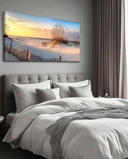 Canvas Wall Art for living room seaview sand dunes Seagrass landscapes bathroom Wall Decor Ready to Hang Home Decorations bedroom kitchen inspirational Canvas prints posters painting mural Artwork