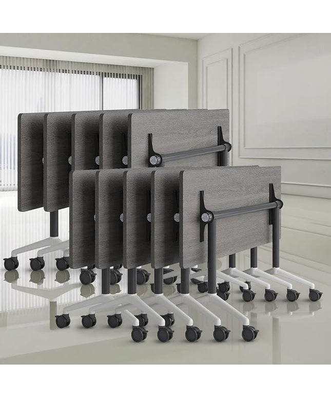Folding Conference Room Tables, Seminar Conference Table Modern Flip Top Training Meeting Tables, Conference Room Table with Wheels for Home Office Classr,10 Pack 70.8inch