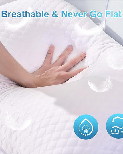 NTCOCO Cooling Bed Pillows King Size Pack of 2 for Sleeping Shredded Memory Foam Bed Pillows Adjustable Gel for Side Stomach Back Sleepers Washable Removable Cover