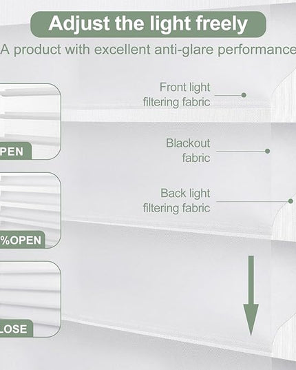 Zshine Automatic Shangri La Light Filtering Serenity Sheer Roller Shades Free Dimming Rechargeable Motorized Compatible with Homekit Siri Alexa (84029E Greyish White)