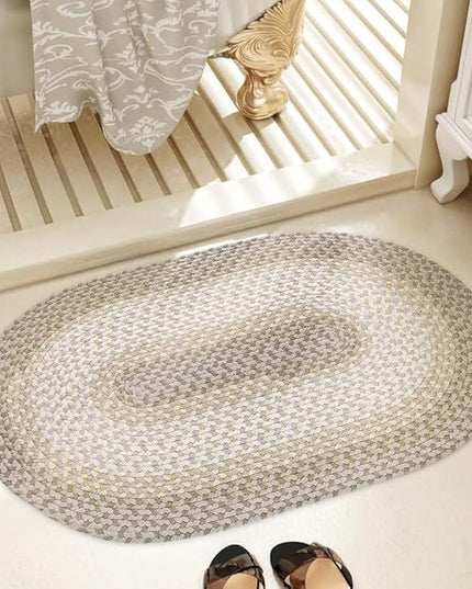 Tranquility TQ62 Frost 2' x 3' Oval - Braided Area Rug, Home Decor, Floor Mat or Bedroom Rug - Easy Care, Ideal for High Traffic Areas in Hallway and Living Room - Made in USA