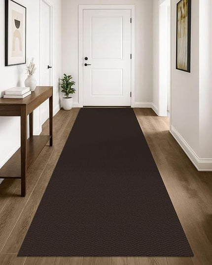 KOZYFLY Washable Runner Rug 3x10 ft Hallway Kitchen Runner Rugs with Rubber Backing Bobo Entryway Runner Indoor, Long Carpet Runners for Hall Kitchen Entryway, Dark Coffee/Brown