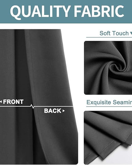 ChrisDowa Blackout Curtains 108 Inches Long 2 Panels Set for Living Room, Grommet Thermal Insulated Room Darkening Curtains for Bedroom (Dark Grey, 52 x 108 Inch)