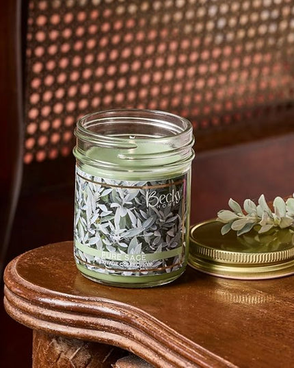8oz Pure Sage Scented Candles for Home, 45 Hrs Soy Wax Candle for Cleansing House, Aromatherapy & Manifestation, Candle Gifts for Men and Women