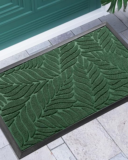Yimobra Front Door Mat Outdoor Indoor, 29.5x17 All-Season Waterproof Door Mat Outside Entrance, All-Weather Non-Slip Outside Doormat for Garage Patio Entryway, Green