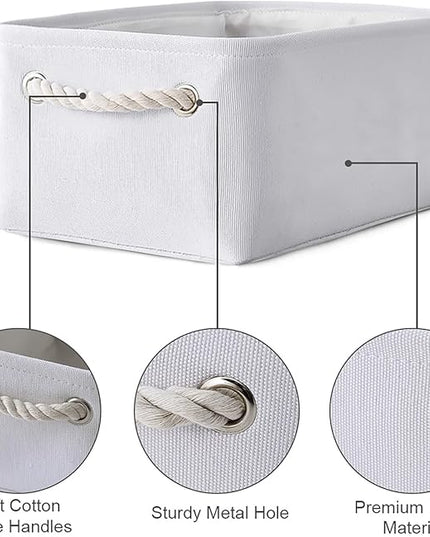 TheWarmHome Storage Basket for Gifts Empty - 11.8x7.8x5.2 inch 1 Pack Fabric Storage Cubes, Nursery Organizers and Storage for Closet Cloth Toy Book (White)