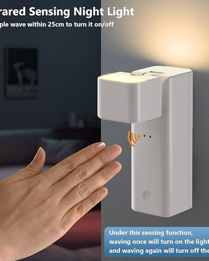 4000mAh Rechargeable Battery Operated Night Light, Dimmable Motion Sensor Night Lamp, Eye-Caring LED Reading Lamp, Multi-Function Wall Light with Touch Control for Adults Kids Room Bedroom Nursery