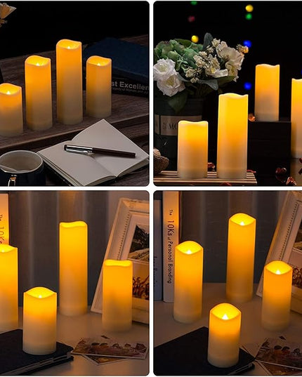 12 Pack Flameless Candles Battery Operated Waterproof Led Candles (D:2.2" X H:4" 5" 6" 7") Candles with 2 Remotes Contro for Wedding, Party, Birthday