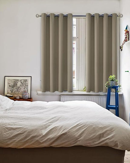 BGment Room Darkening Curtains 54 Inches Long - Grommet Thermal Insulated Drapes Window Treatment Curtains for Bedroom, 2 Panels, 52 x 54 Inch, Cocoa
