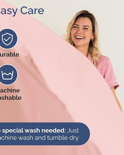 Split King Size 5 Piece Sheet Set - Comfy Breathable & Cooling Bed Sheets Set - Hotel Luxury Bedding for Women, Men, Kids, Teens, Boys & Girls - Deep Pockets, Soft, Wrinkle Free - Oeko-Tex - Baby Pink