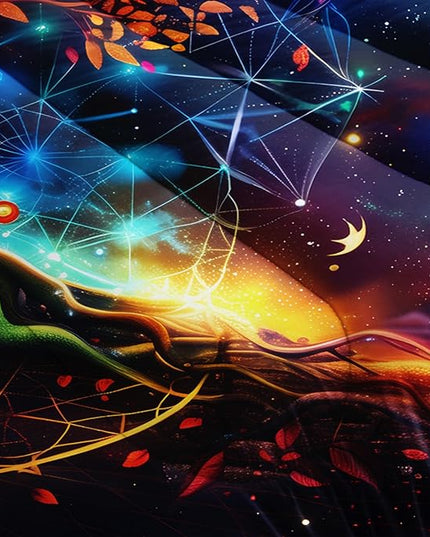 AILONEN Tree of Life Comforter Set Queen Size,Colorful Bohemian Tree of Life Bedding Set,Space Galaxy Starry Duvet Set,Plant Printed Boys Girls Comforter with 2 Pillowcases,3-Piece