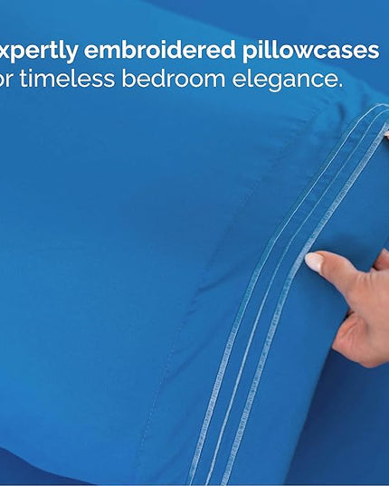 Queen Size 4 Piece Sheet Set - Comfy Breathable & Cooling Bed Sheets Set - Hotel Luxury Bedding for Women, Men, Kids, Teens, Boys & Girls - Deep Pockets, Soft and Wrinkle Free - Oeko-Tex - Royal Blue