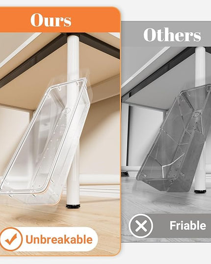 15 PCS Clear Plastic Drawer Organizer Set, 4-Size Acrylic Drawer Storage Trays, Storage Bins for Makeup, Gadgets, and Jewelry in Bathroom, Bedroom and Office, Clear