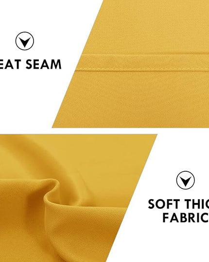 DWCN Yellow Room Darkening Blackout Curtains - Thermal Insulated Privacy Energy Saving Window Curtain Drapes 52 x 45 inch Length, Set of 2 Bedroom Living Room Curtains