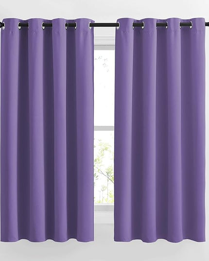NICETOWN Blackout Curtains 63 inches Long, Grommet Window Treatment Energy Saving Thermal Drapes Room Darkening for Living Room/Bedroom, 2 Panels, W46 x L63, Lilac Purple