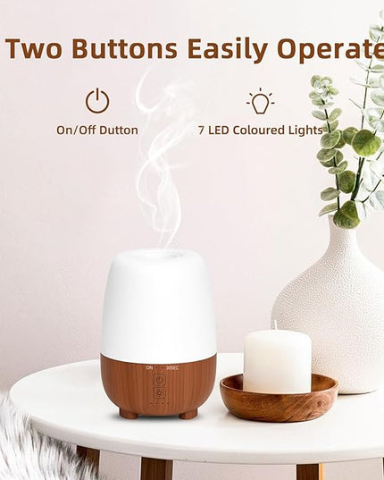150ML Rechargeable Battery Operated Essential Oil Diffuser, Portable Cordless Aromatherapy Diffuser,7-Hour Runtime with 7 LED Color Changing Lightsfor Home,Office,Outdoor